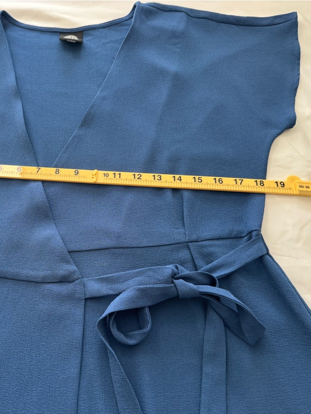 bobeau Blue Wrap Midi Dress with Side Tie - Picture 4 of 4